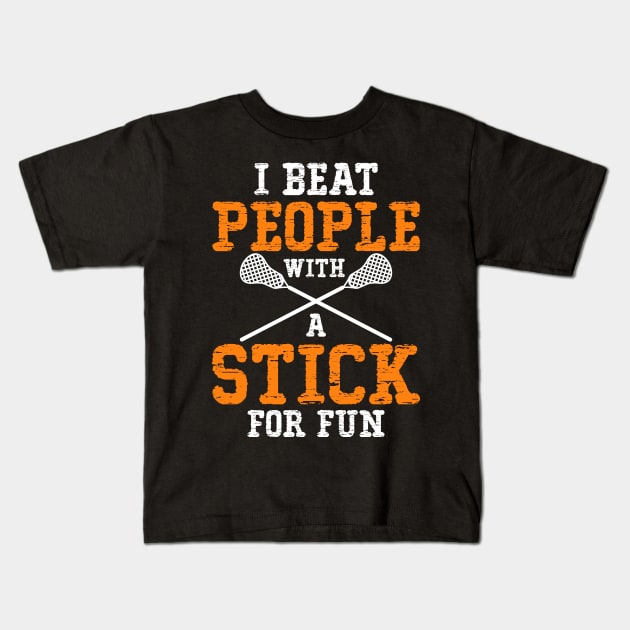 I Beat People With A Stick For Fun Kids T-Shirt by SimonL